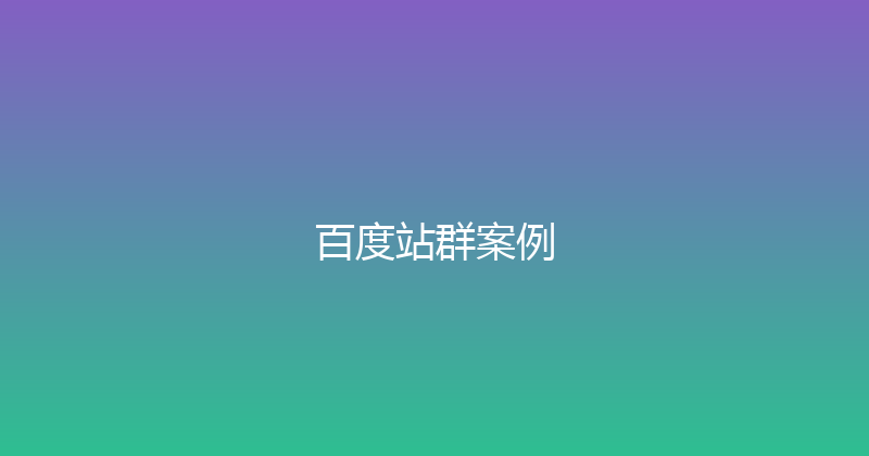 百度站群案例 封面图