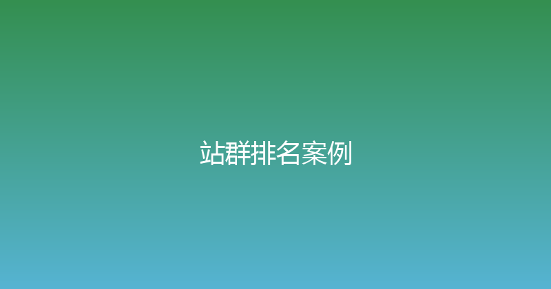 站群排名案例 封面图