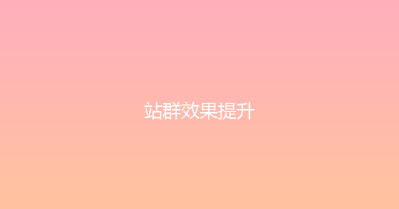 站群效果提升 封面图