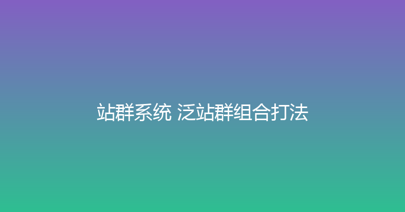 站群系统+泛站群组合打法 封面图