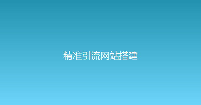 精准引流网站搭建 封面图